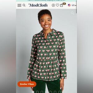 NWT ModCloth fox around and find out blouse